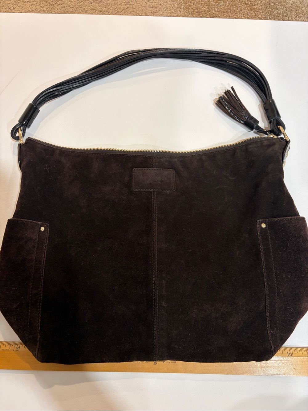 kate spade Dark Brown Suede Hobo with Tassel